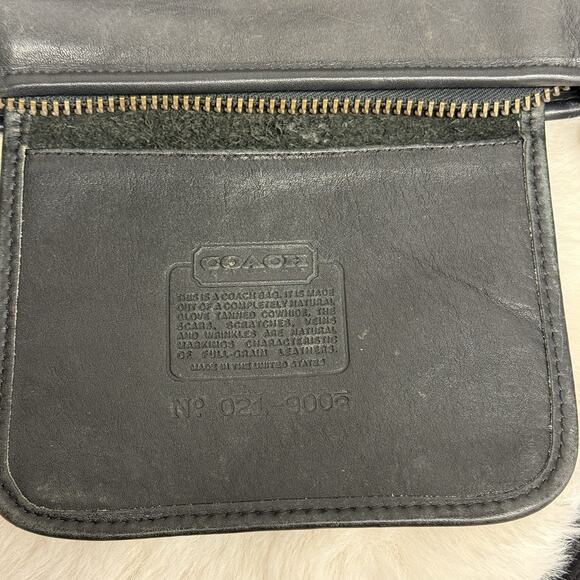 Vintage Coach Leather Basic Bag Purse Black Double Strap Made in USA 021-9003 - Picture 7 of 14